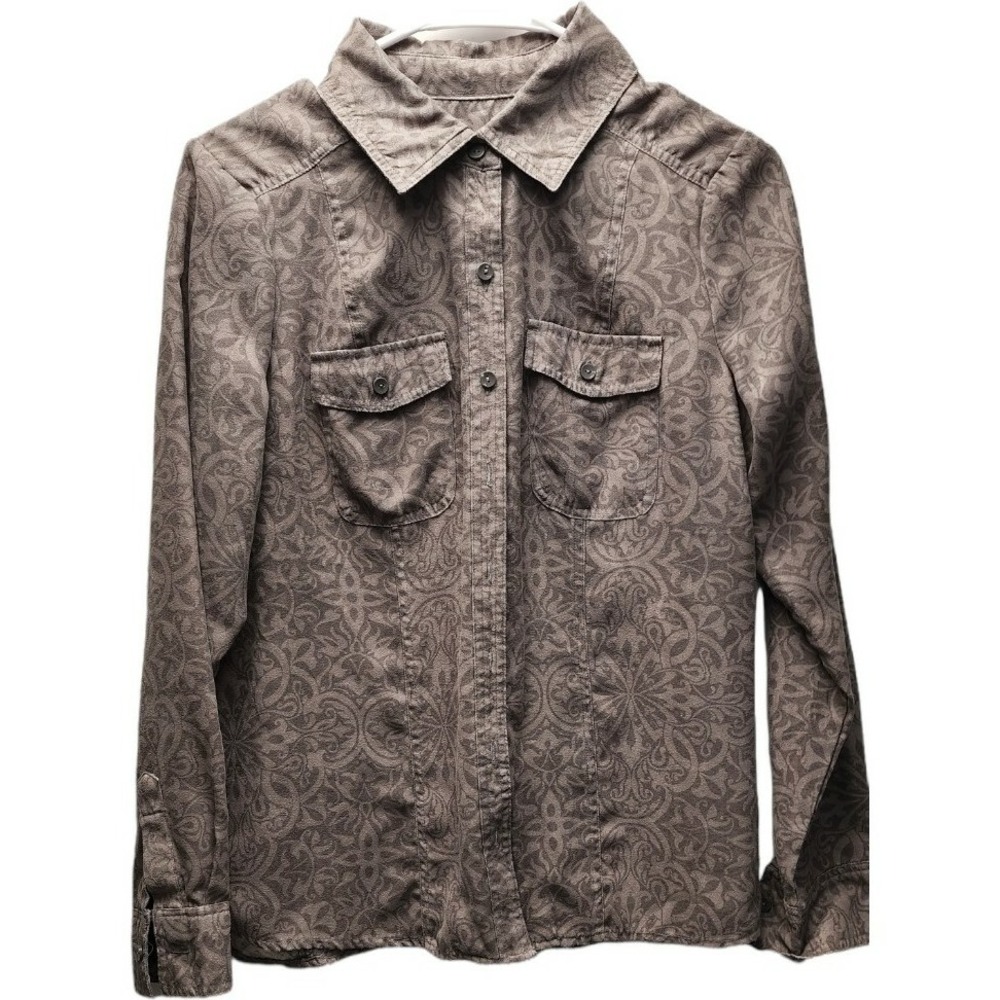 Mens Size S Croft & Barrow Sueded Polyester Button down Long Sleeve